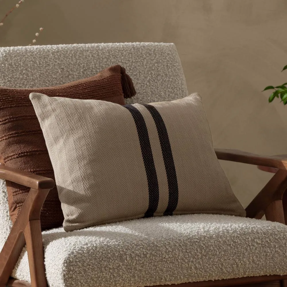 Yard Benton Woven 100% Cotton Cushion in Cream