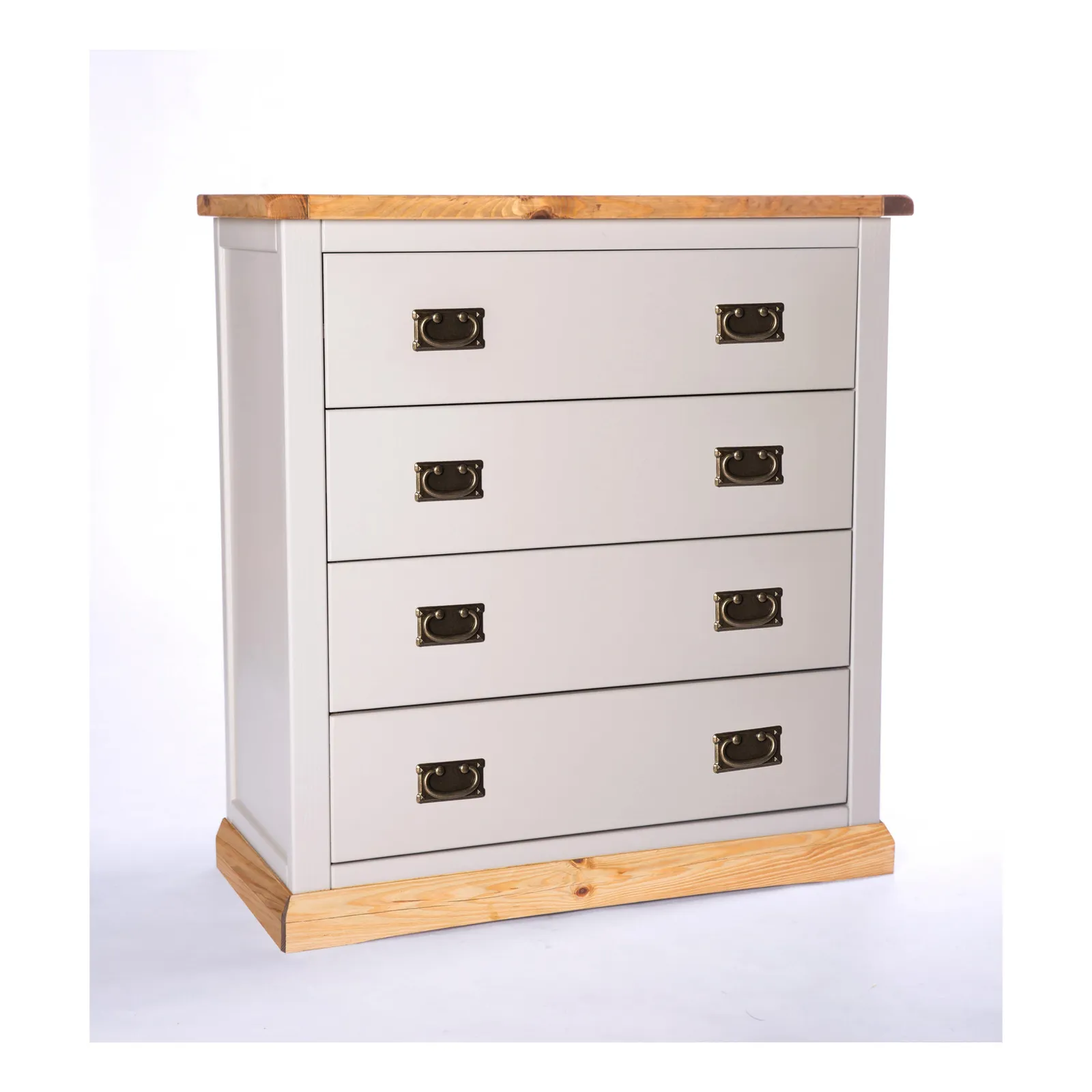 Cabinet Bits Bomporto 4 Drawer Chest of Drawers Bras Drop Handle in Light Grey 2