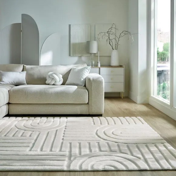 Supersoft Lush Geometric Faux Fur Arch Rug 1