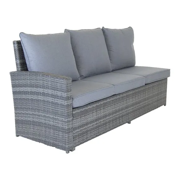 Rattan 6 Seater Grey Dining Set 6