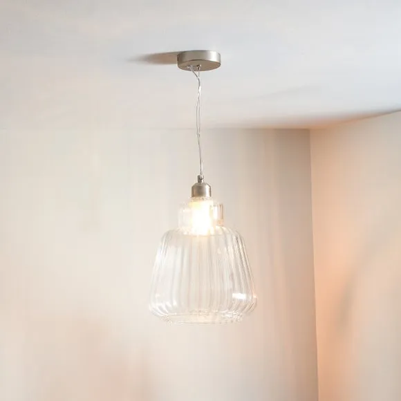 Pacific Porto Clear Optic Glass Tapered Pendant, Clear