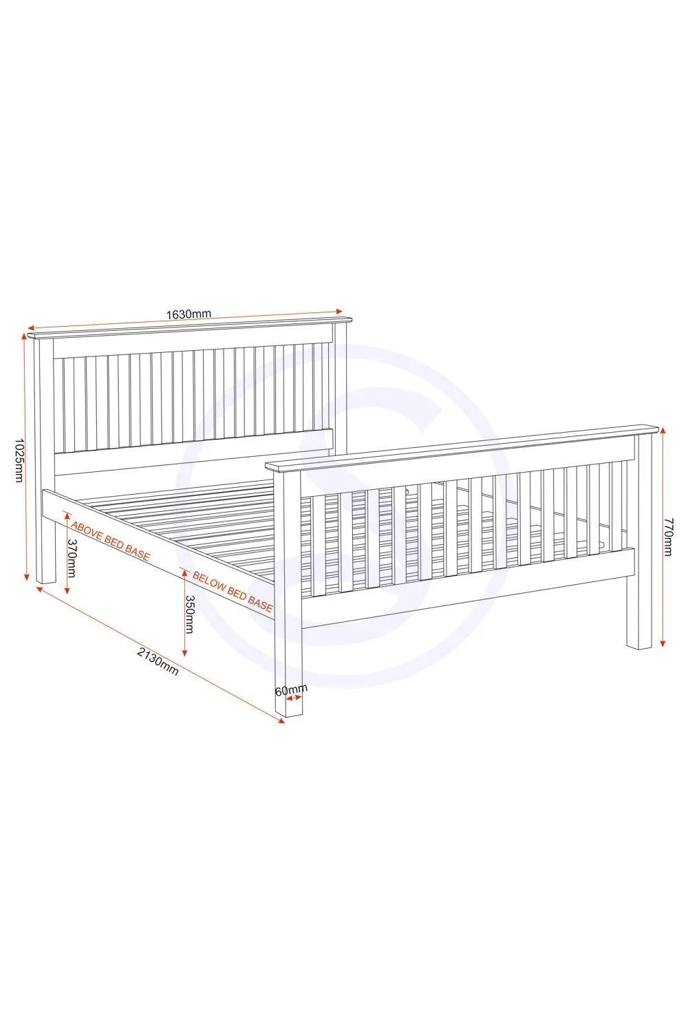 Seconique Monaco 5' King Bed High Foot End in Dark Grey 6