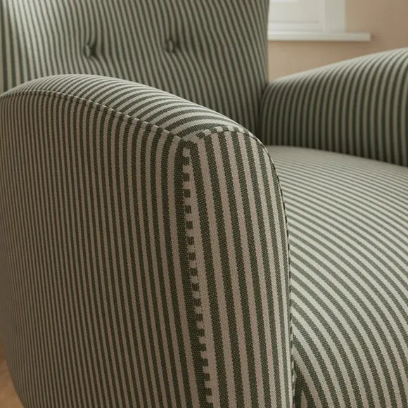 Sven Small Stripe Modern Wing Chair 4