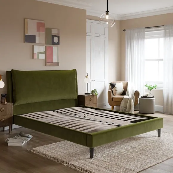 Skylar Velvet Pillow Back Bed Frame 3