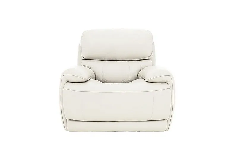 Rocco Leather Power Rocker Manual Recliner Armchair with Headrests - BV Star White