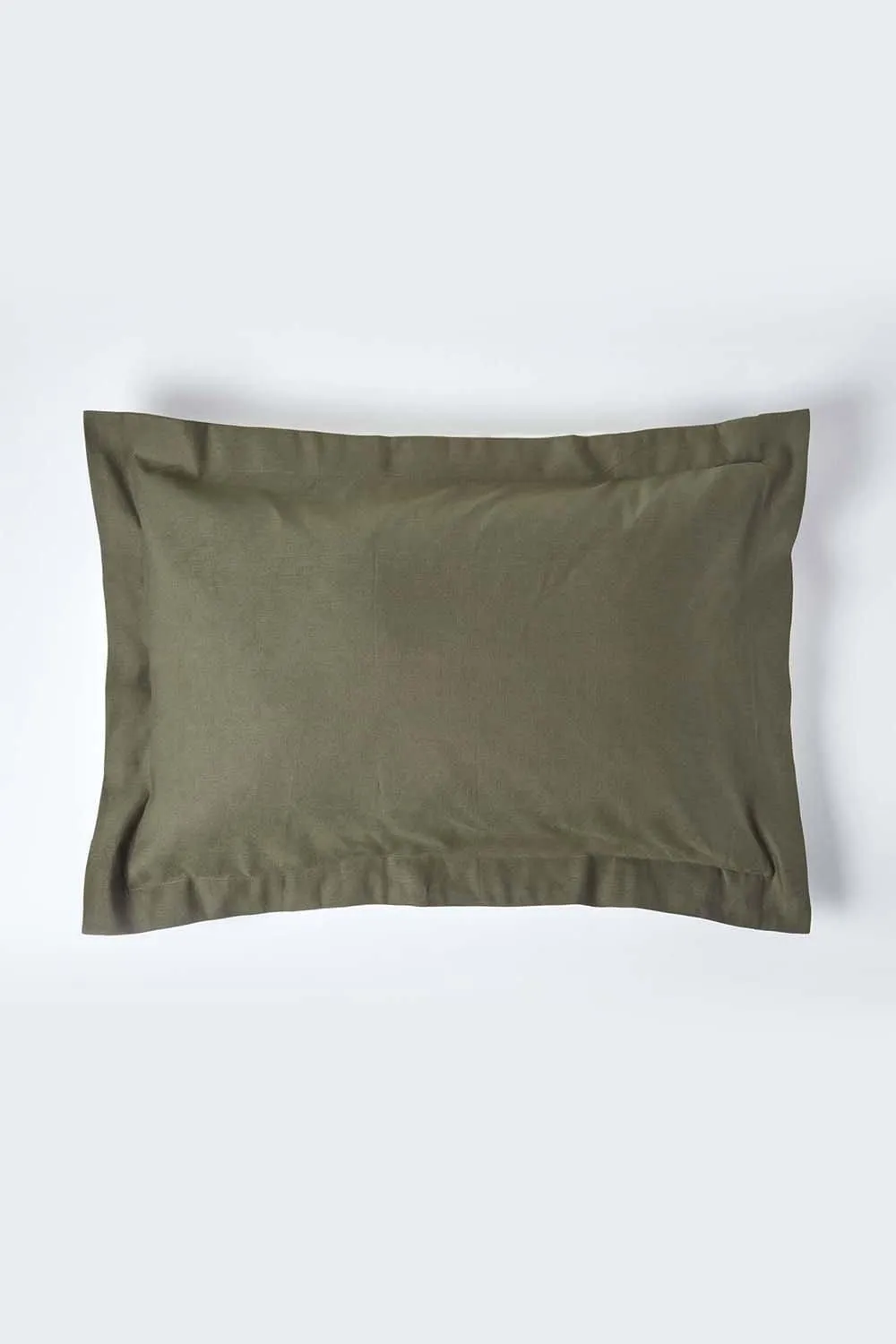Homescapes Linen Oxford Pillowcase, King in Khaki 1