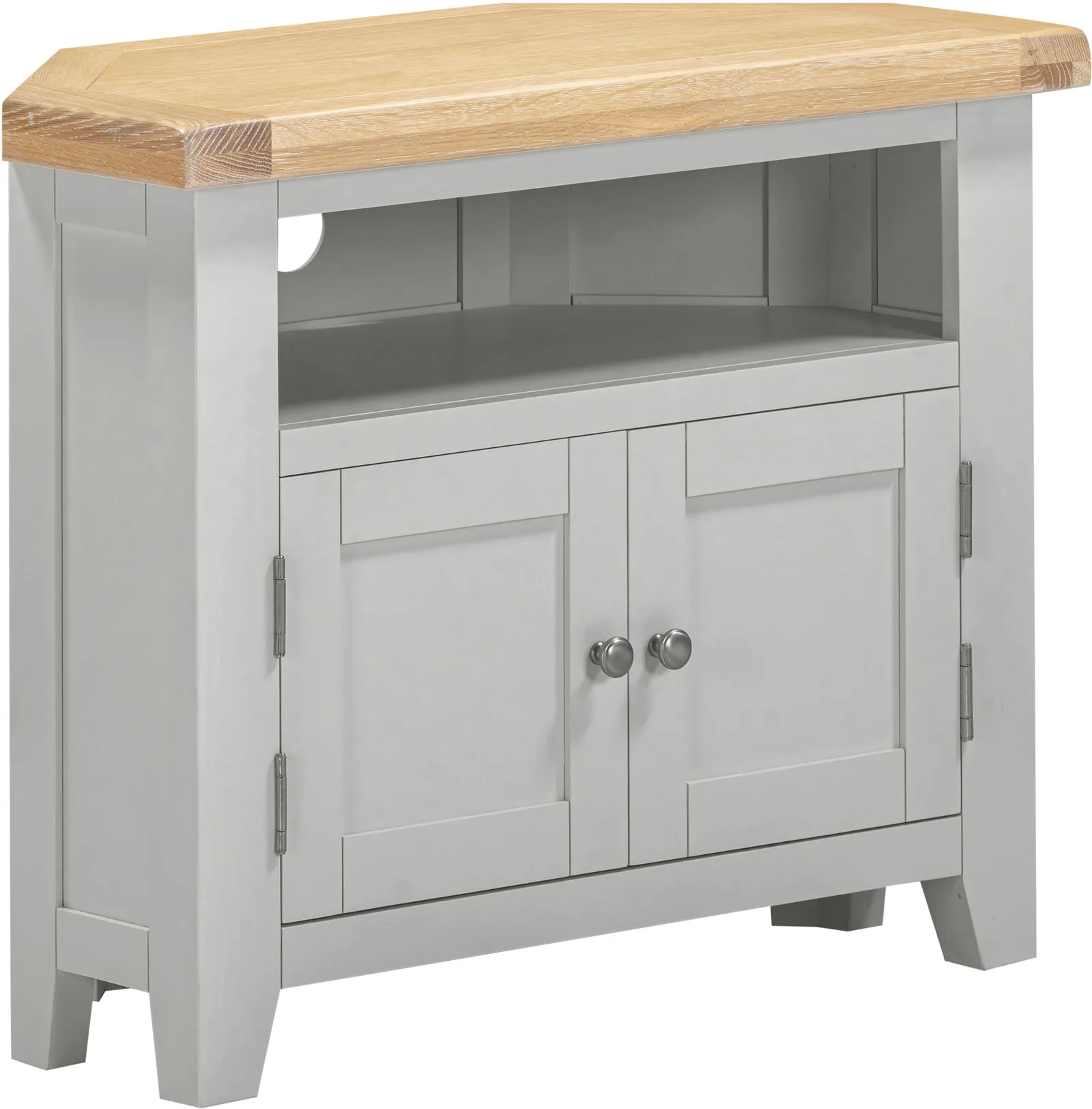 Seconique Windsor Ivory Corner TV Unit (Fully Assembled) in Light Grey 2