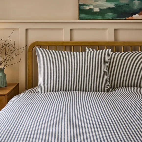 Camille Stripe 100% Brushed Cotton Duvet Cover & Pillowcase Set 2