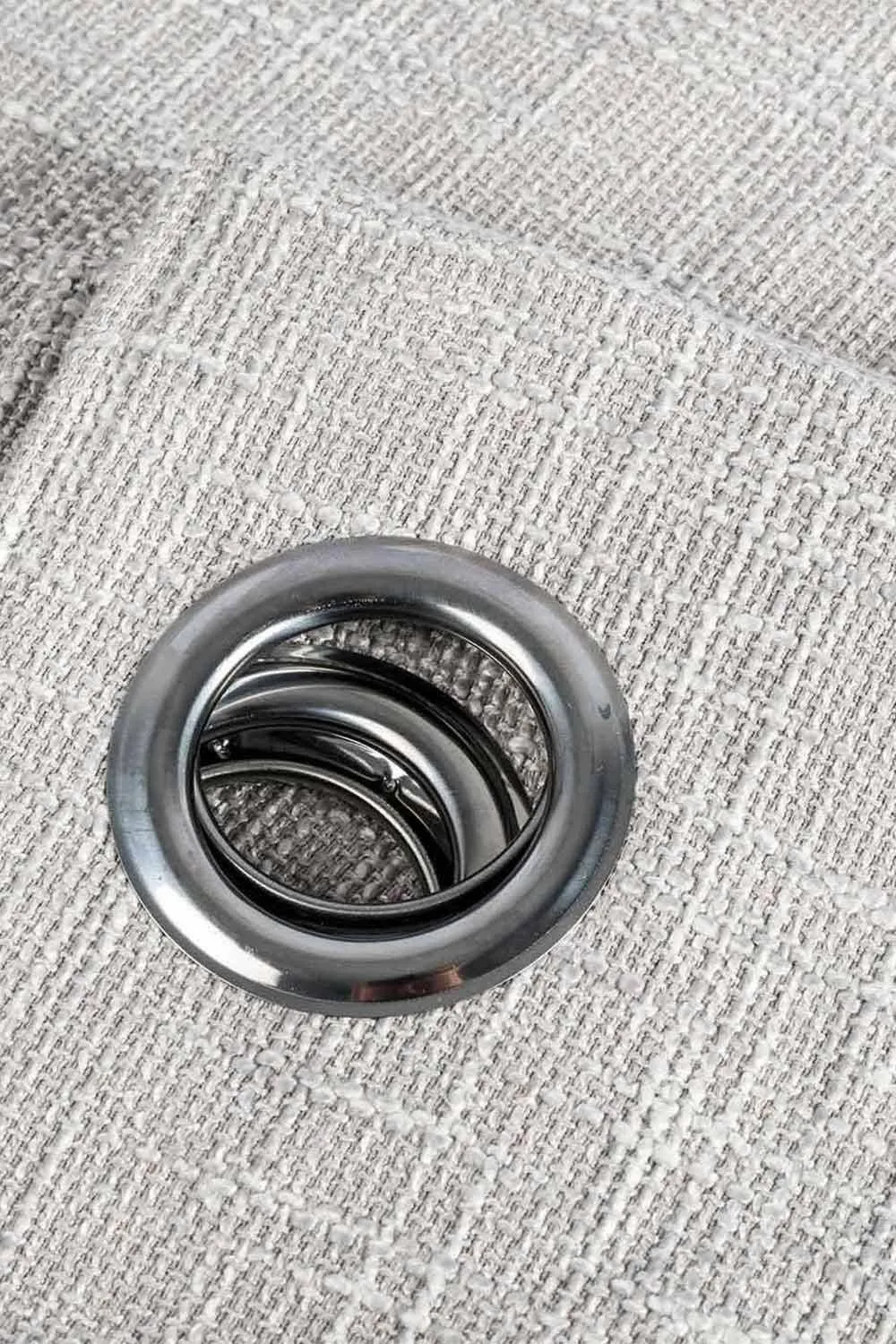 Homescapes Heavy Boucle Textured Blackout Lined Eyelet Curtain Pair in Light Grey 3