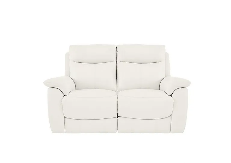 Echo Leather 2 Seater Power Recliner Sofa - BV Star White