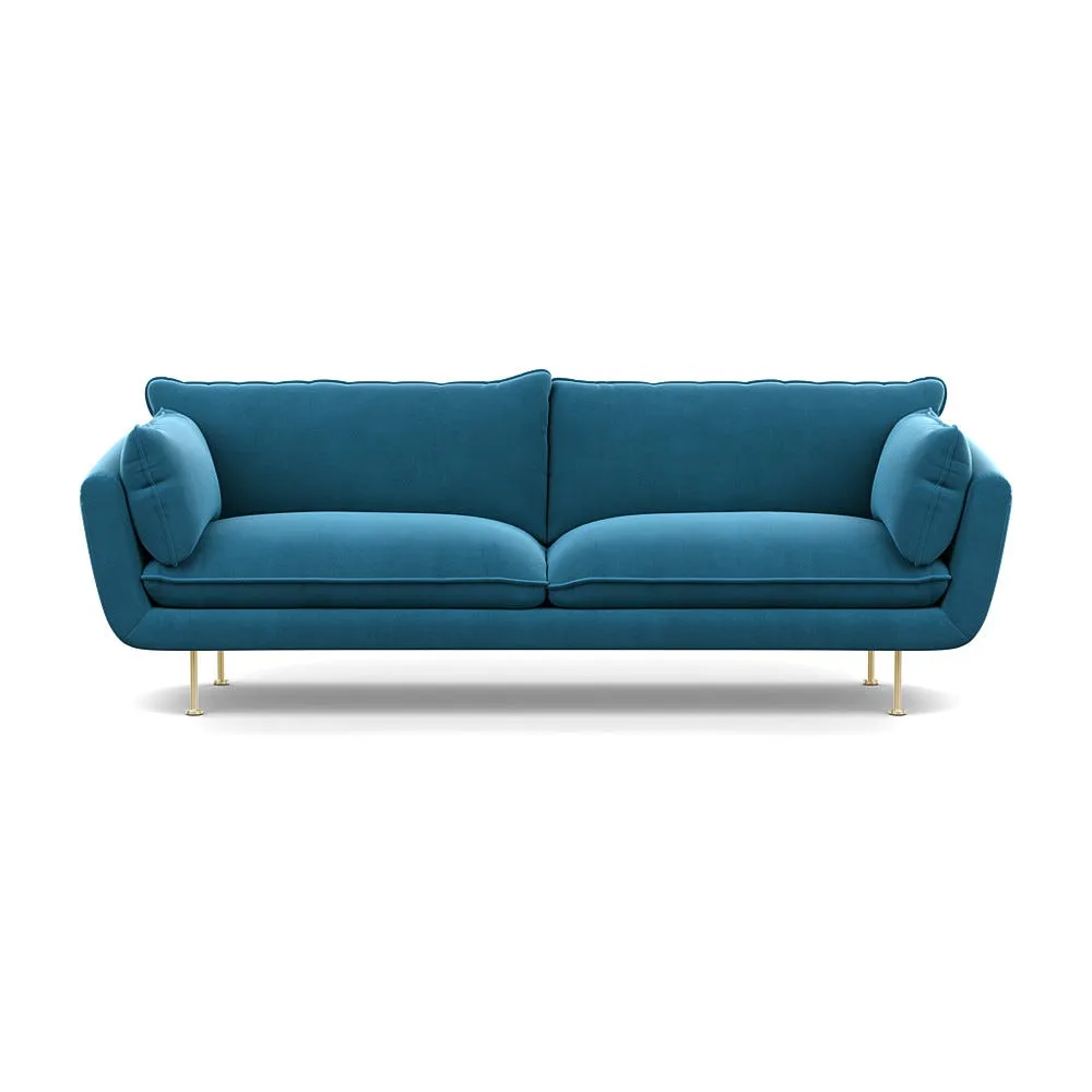 Heal's Allora 4 Seater Sofa Smart Velvet Ocean Brass Feet 1