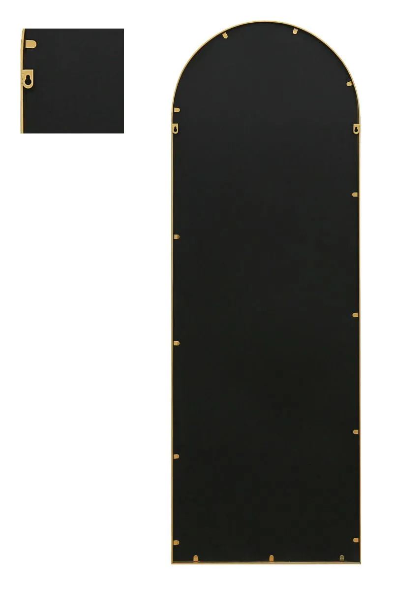 MirrorOutlet Gold Framed Arched Leaner/Wall Mirror 67" X 24" (170CM X 60CM) 3