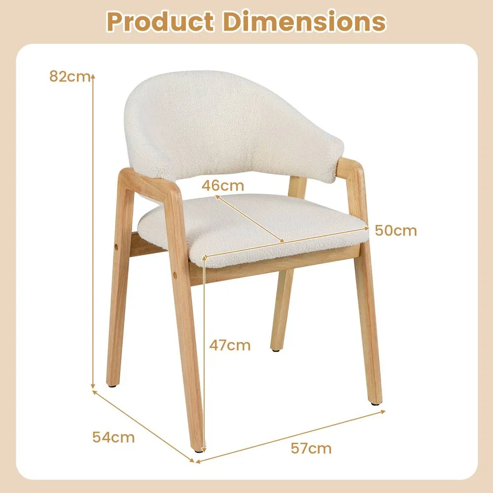Costway Modern Dining Chair Set of 2 Kitchen Chair w/Padded Seat in White 2