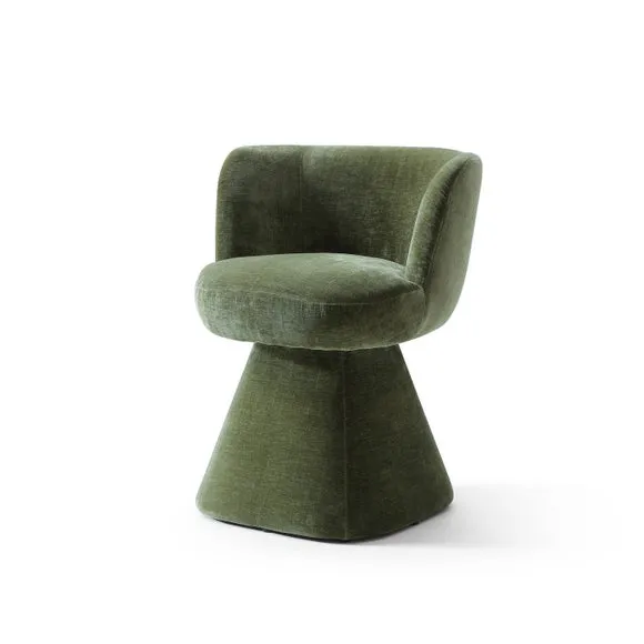 Tulip Luxe Chenille Swivel Dressing Table Chair 6