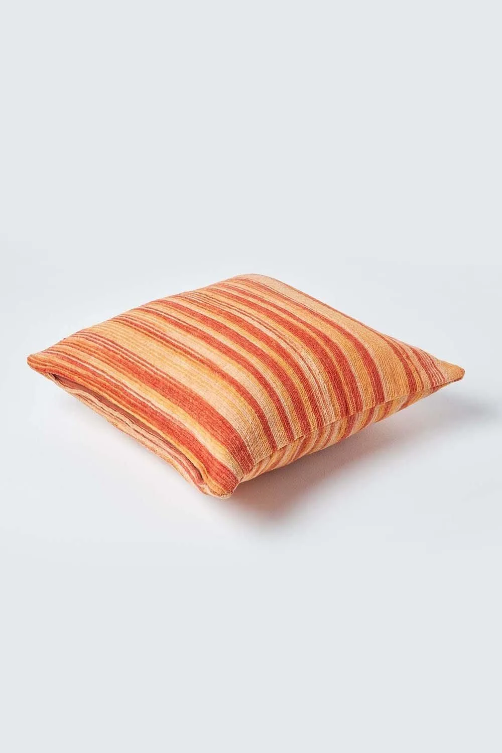 Homescapes Cotton Chenille Tie Dye Cushion Cover in Pale Orange 3