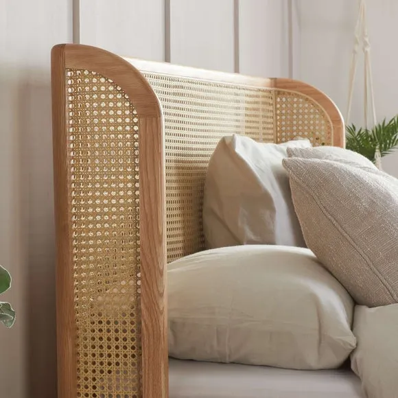 Astrid Rattan Bed Frame, Oak 2
