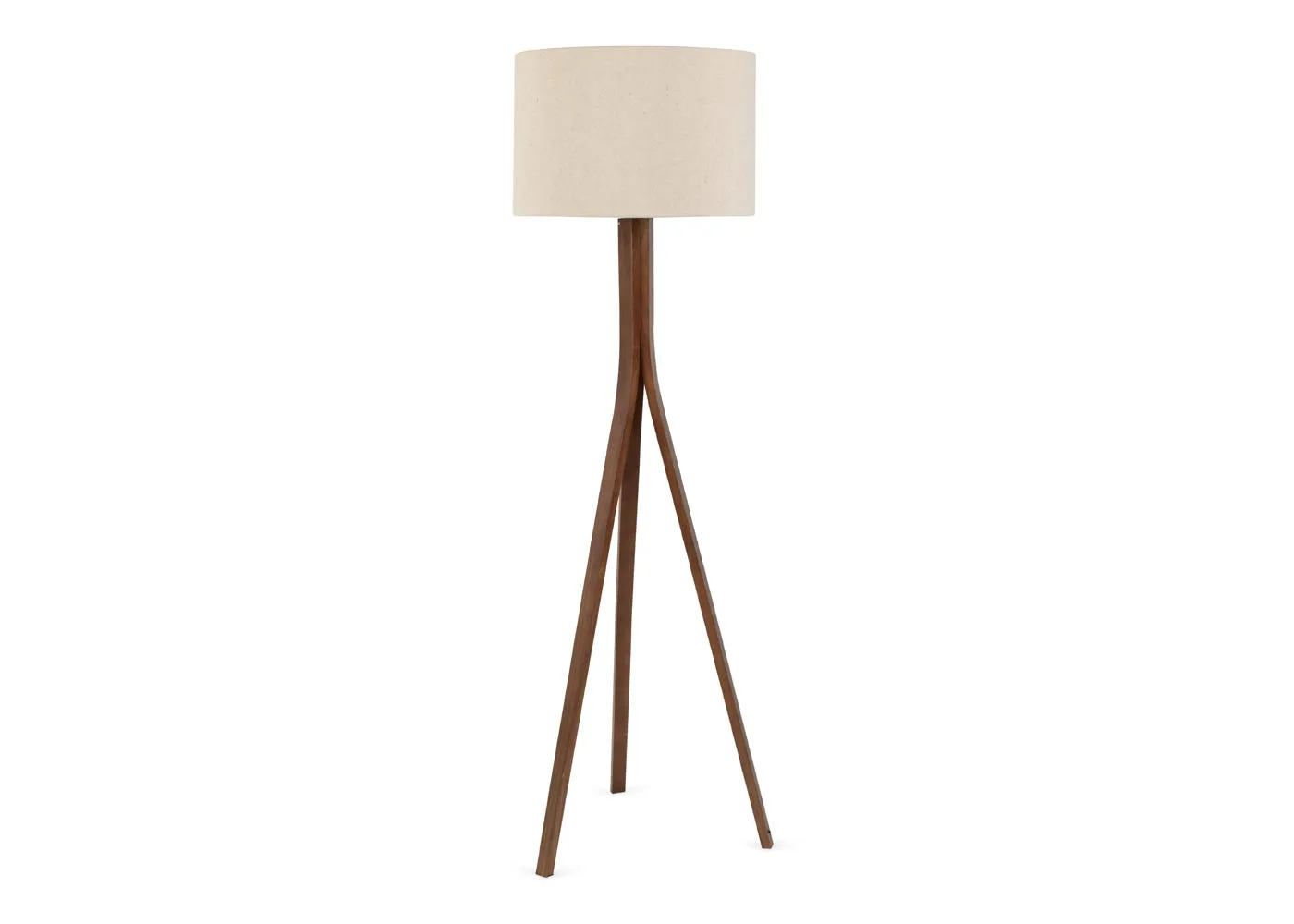 Heal's Baxter Wooden Floor Lamp with Shade Dark Wood 1