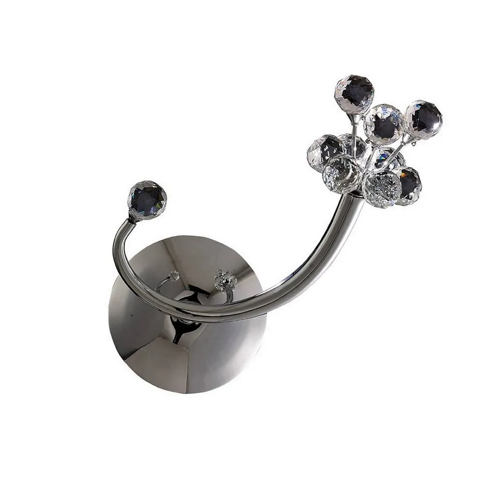 Netlighting Octavia Wall Lamp Chrome Left Facing G4 Switched Crystal in Grey