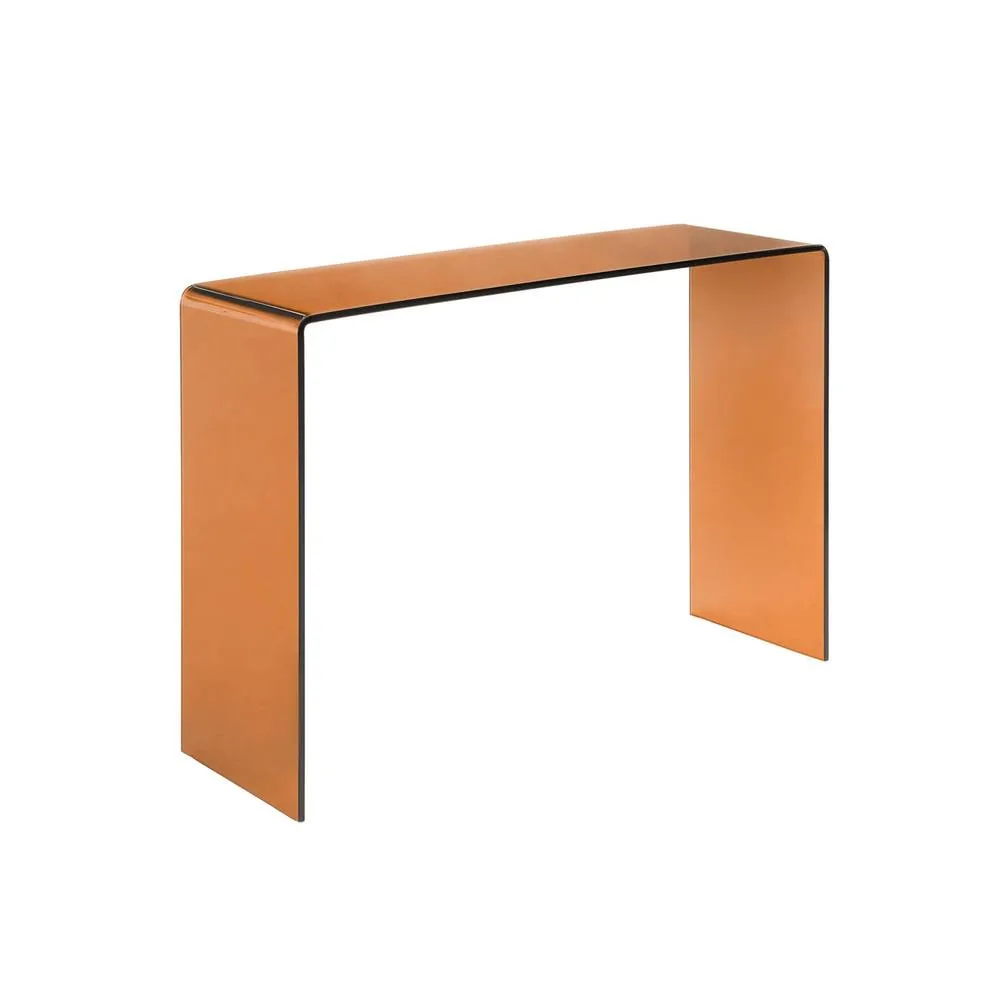 sweeek Rectangular tempered glass console in Amber 2