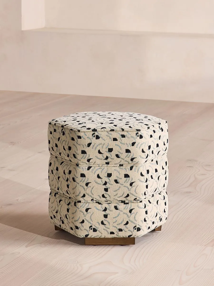 Lyla Footstool, Olia Jacquard