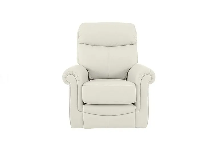 Avon Small Leather Armchair - Oxford Light Grey