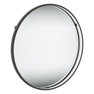 Sensio Kuto Circular Floating Edge Matt Black Round LED Mirror - 600mm