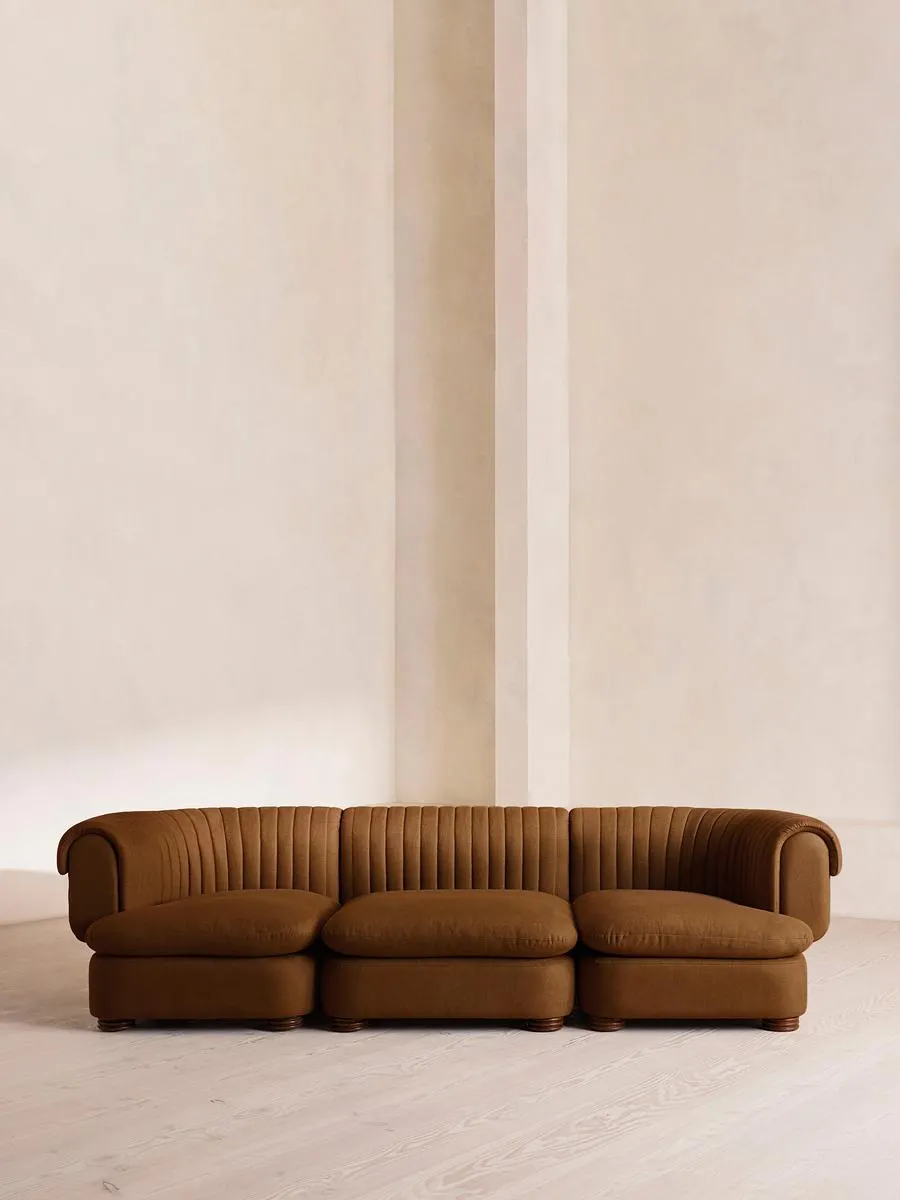 Rava Modular Sofa, Four Seater, Linen, Terracotta