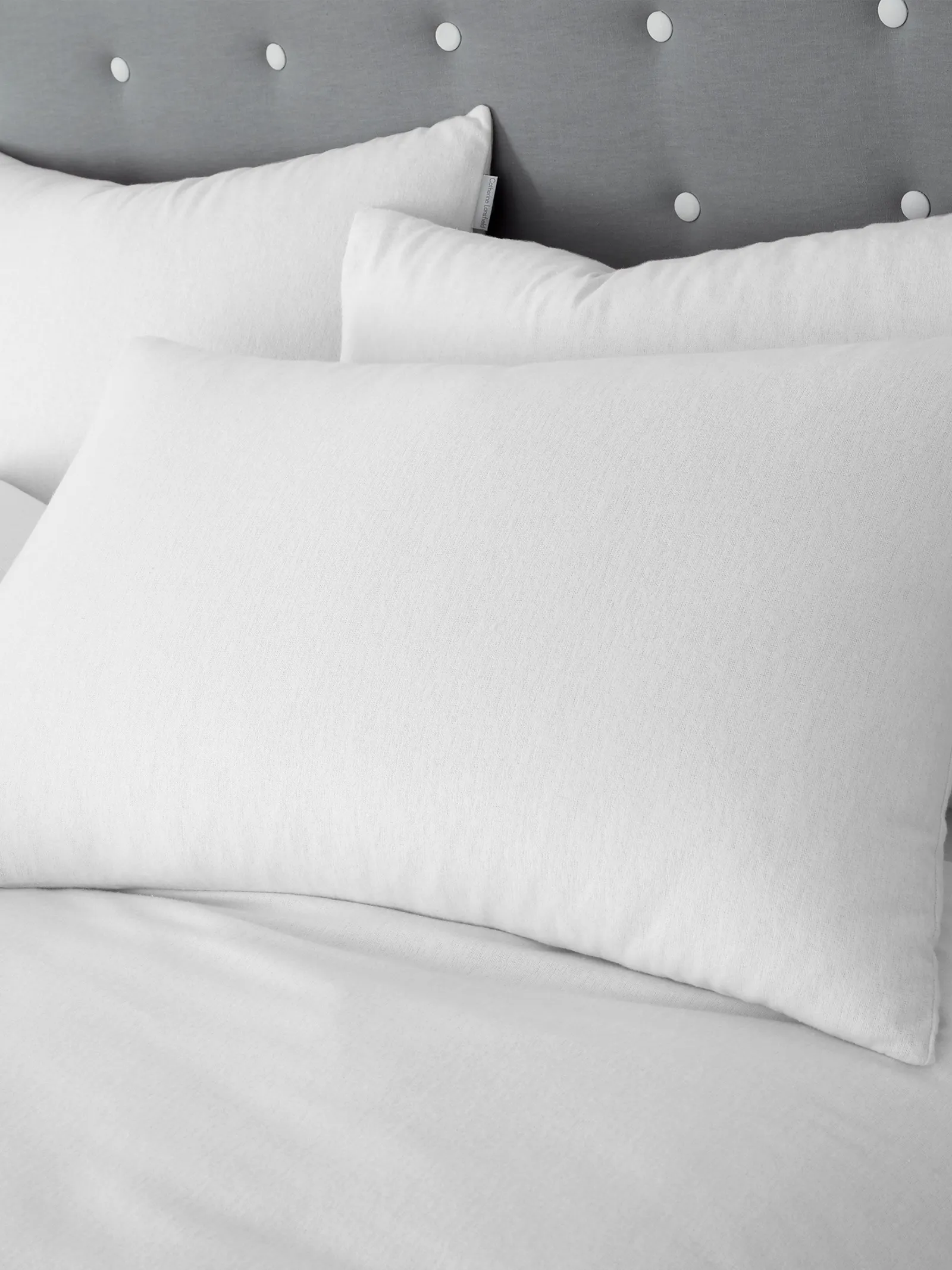 Catherine Lansfield 'Brushed Cotton' Pillowcase Pair in White 1