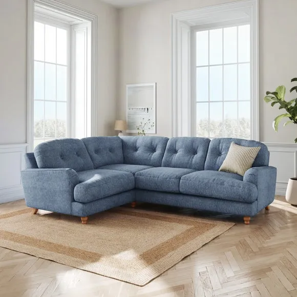 Martha Slub Faux Linen Full Corner Sofa 1