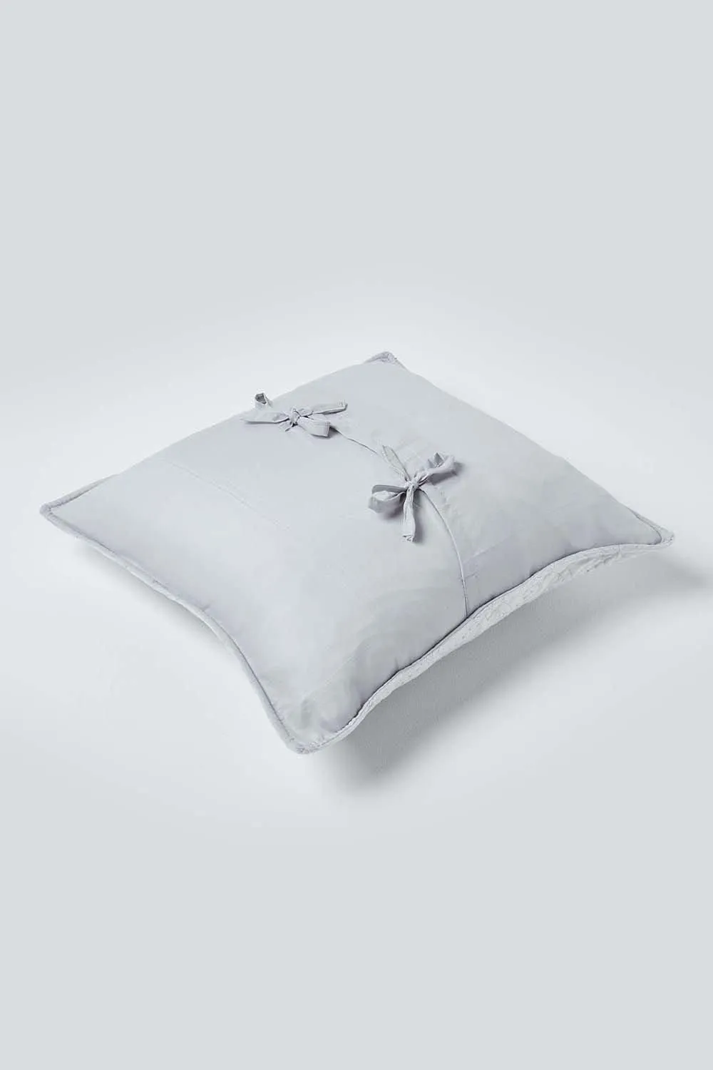 Homescapes Luxury Quilted Velvet Cushion Cover Geometric Pattern in Grey 3