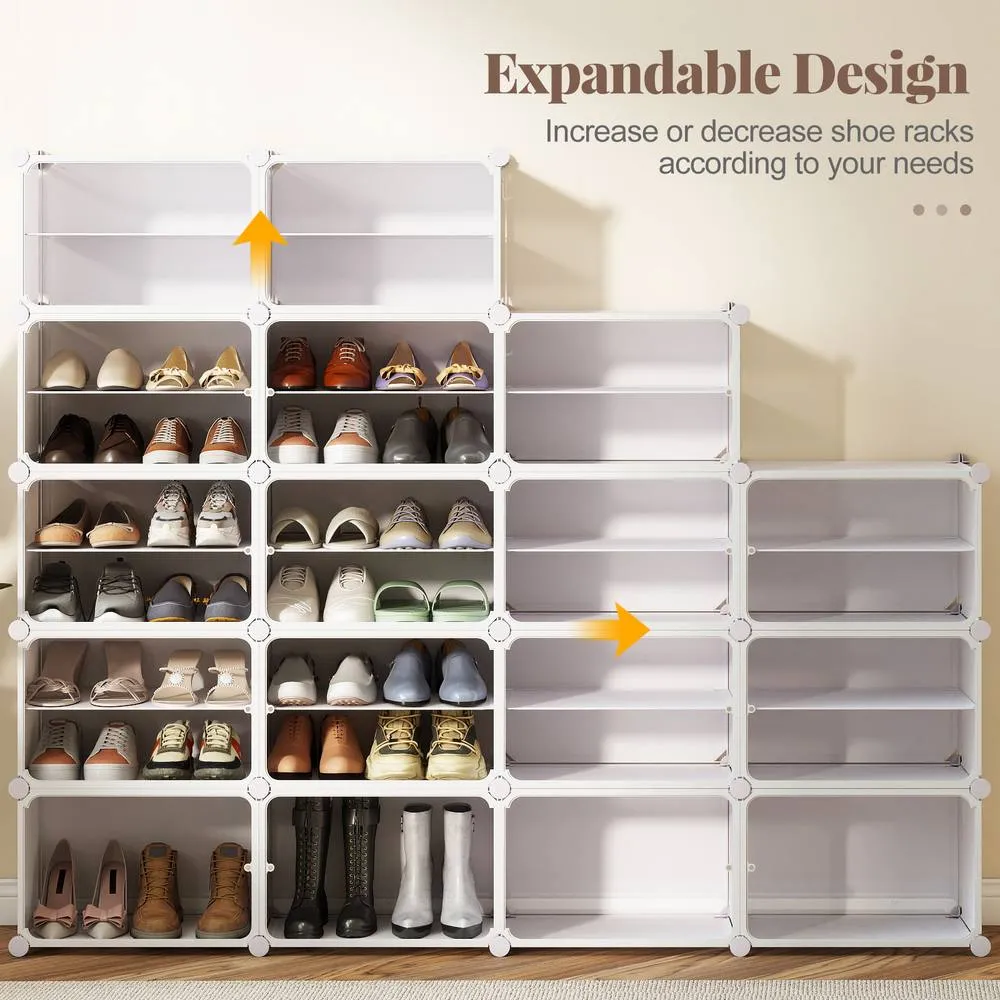 Costway Shoe Rack 8 Tier Shoe Storage Cabinet with Removable Shelves in White 6