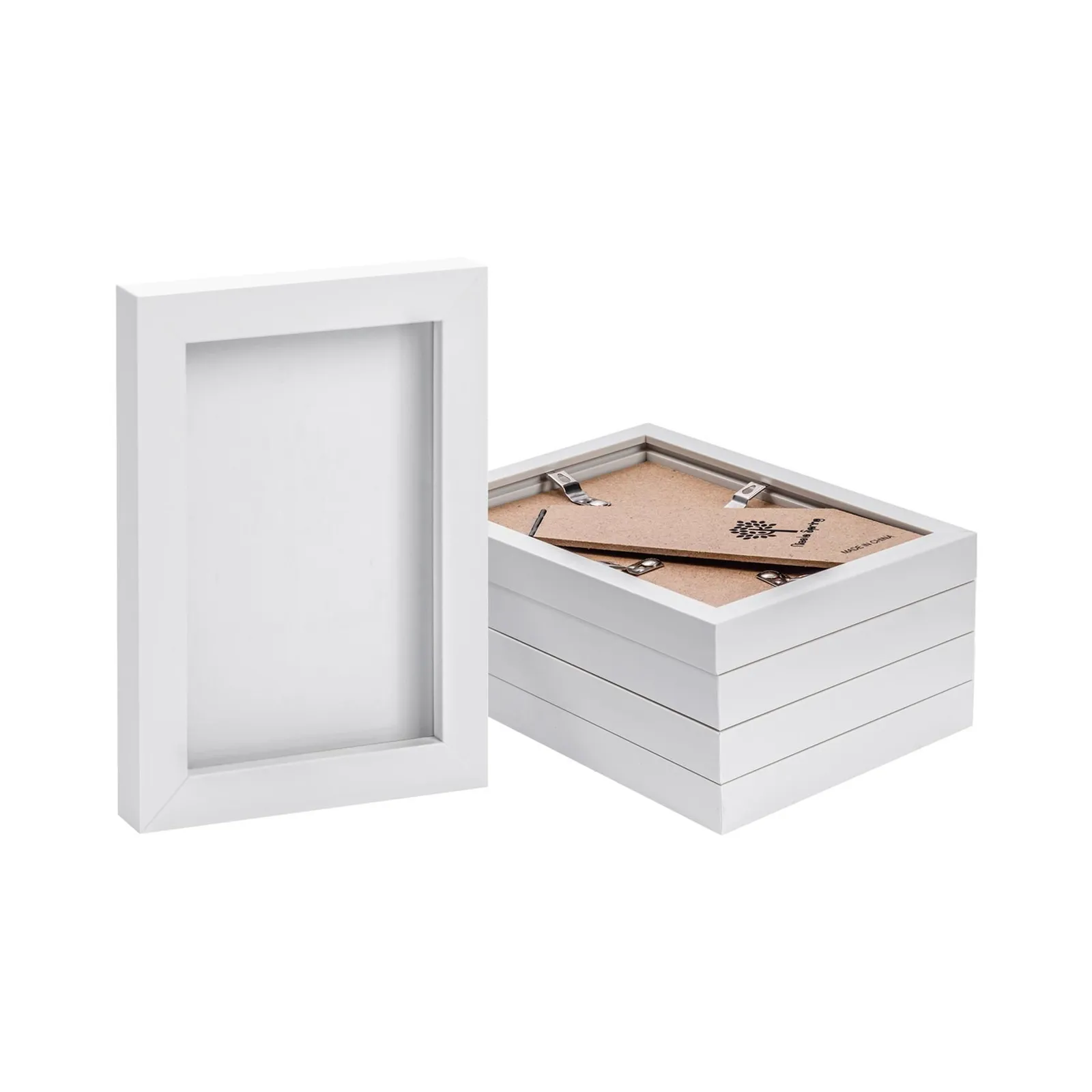 Nicola Spring Photo Frames - 4" x 6" - Pack of 5 in White 1