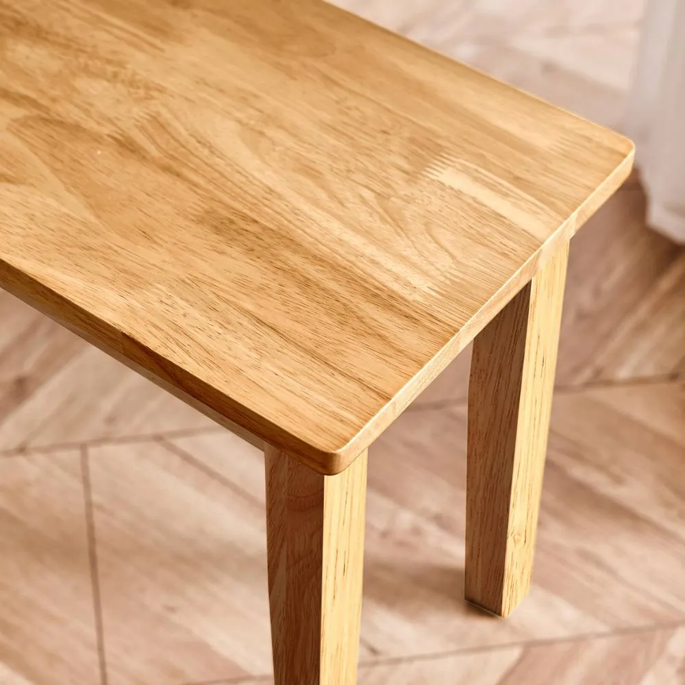 FurnitureboxUK Tenby Oak Effect Solid Wood Small Dining Bench in Light Brown 4