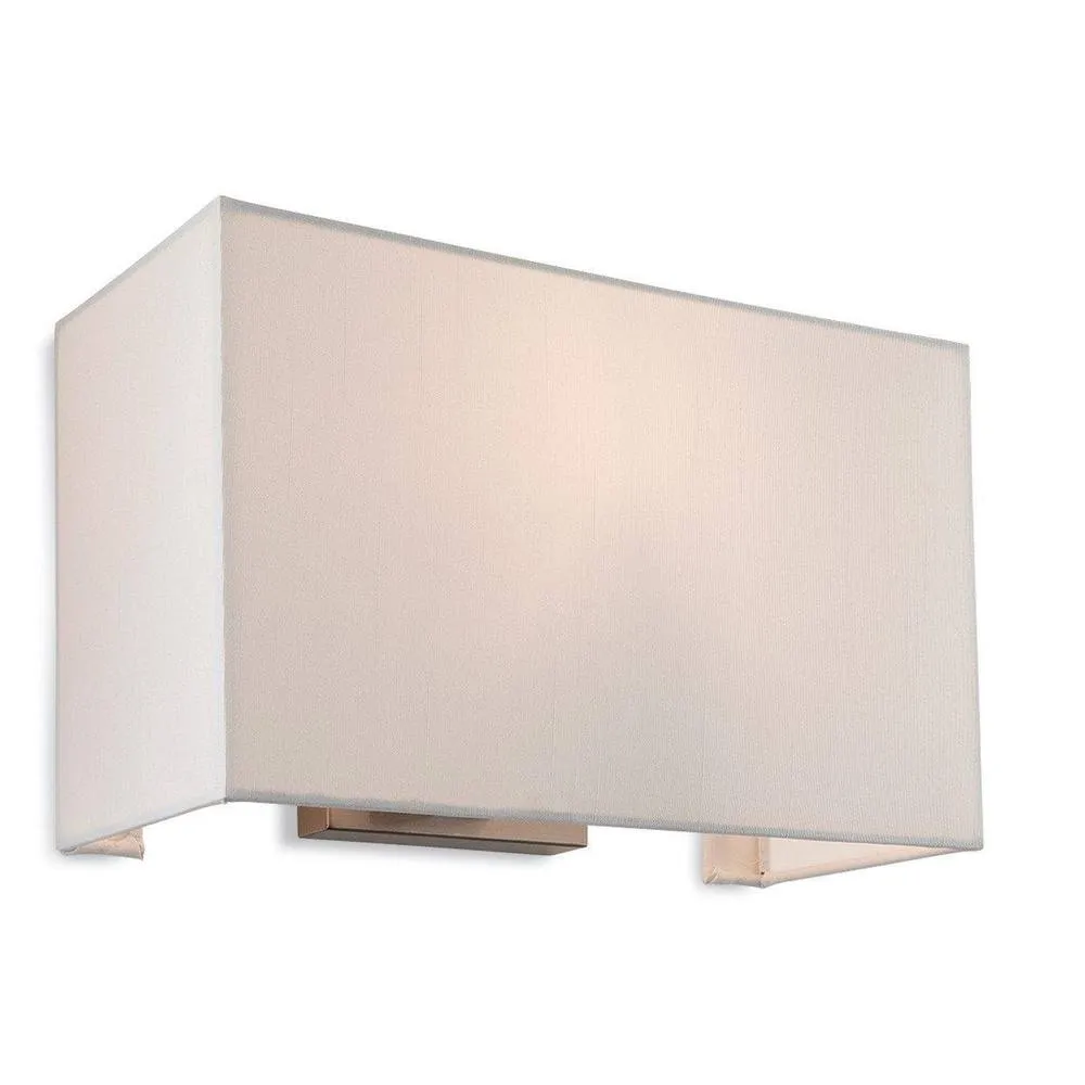 Netlighting Fargo 1 Light Single Indoor Wall Light Brushed Steel Cream Shade E27 in Grey