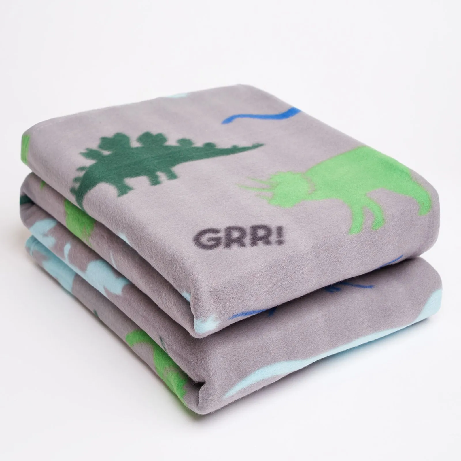 OHS Pack of 10 Printed Fleece Blanket Throw in Grey