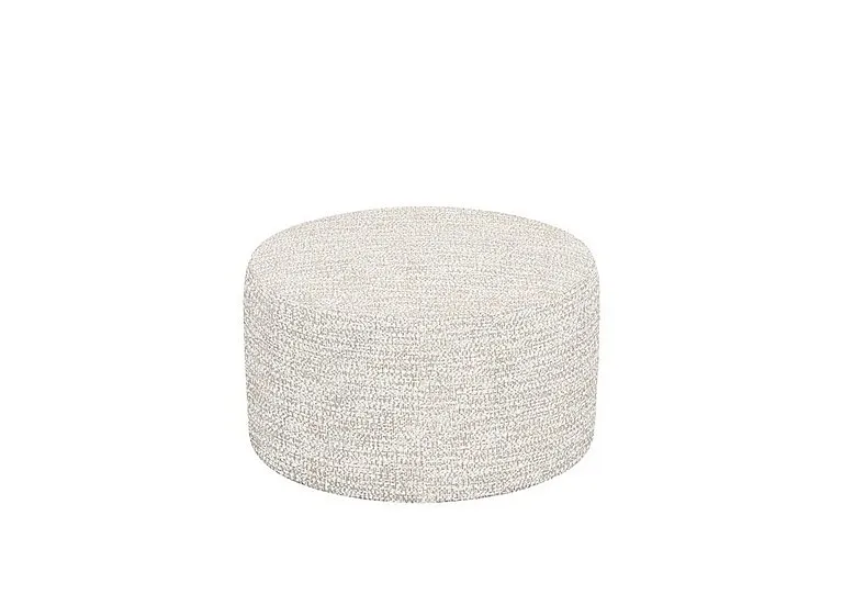 Large Round Fabric Footstool - Rush Cream