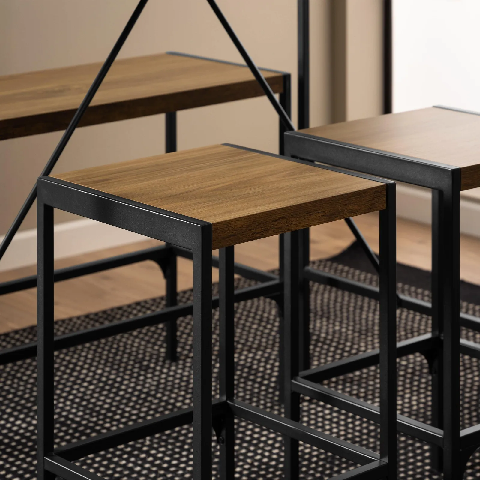 Furniture To Go Bahamas Bar Table Set & Black & Oak 6