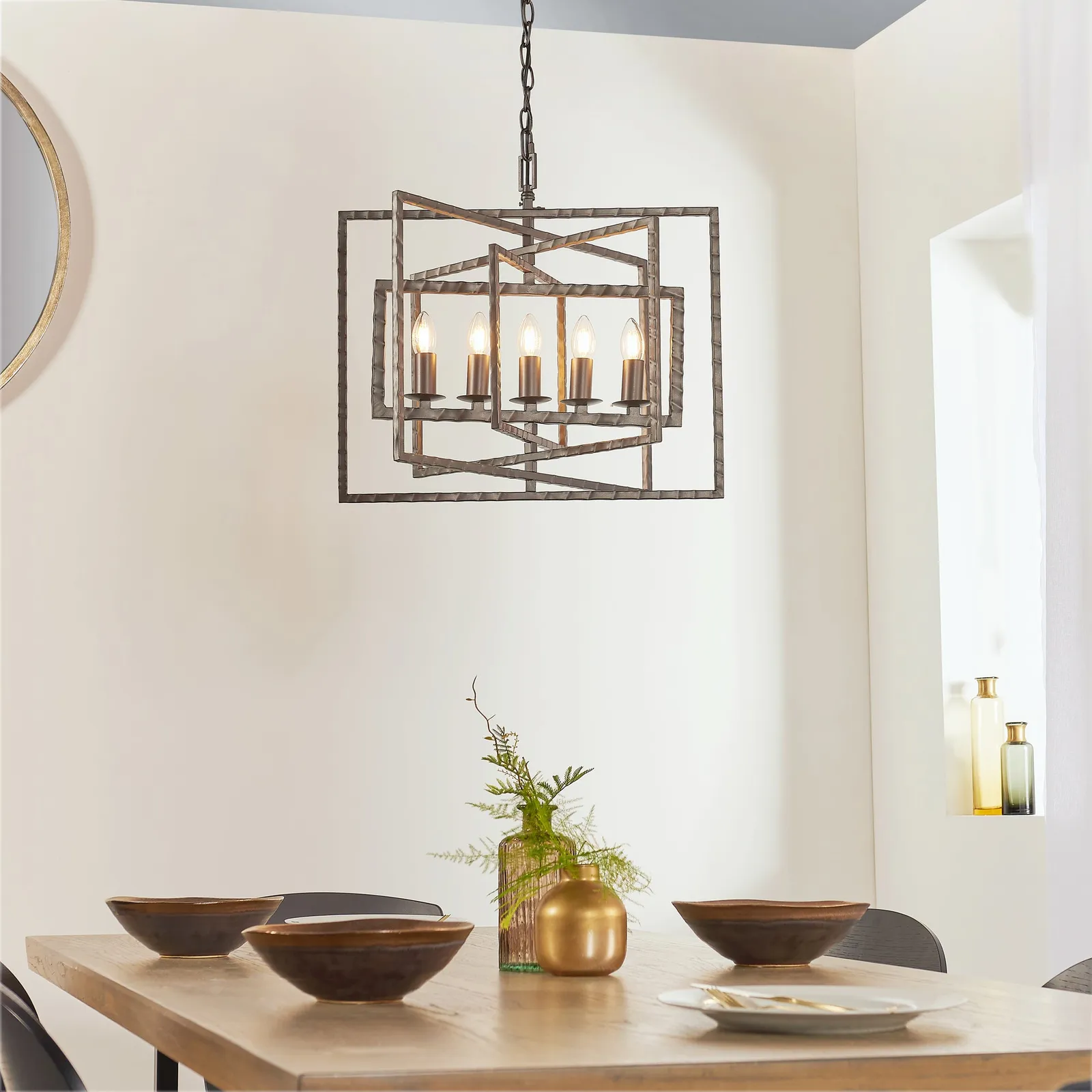 Vogue Calhoun 5 Light Chandelier Pewter