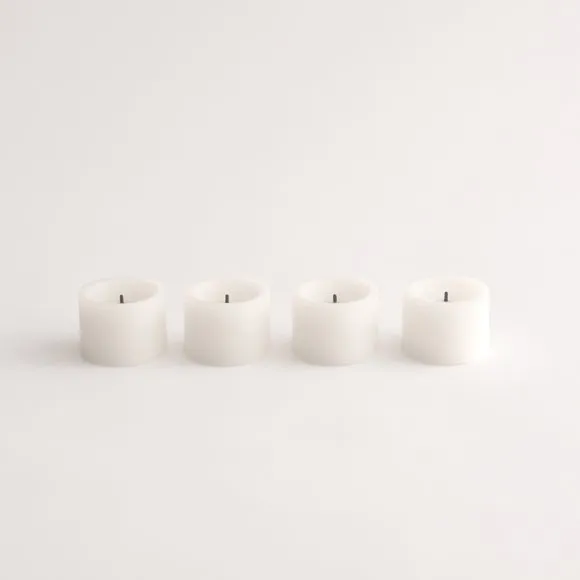 Set of 4 Mini LED Wax Votive Candles 4