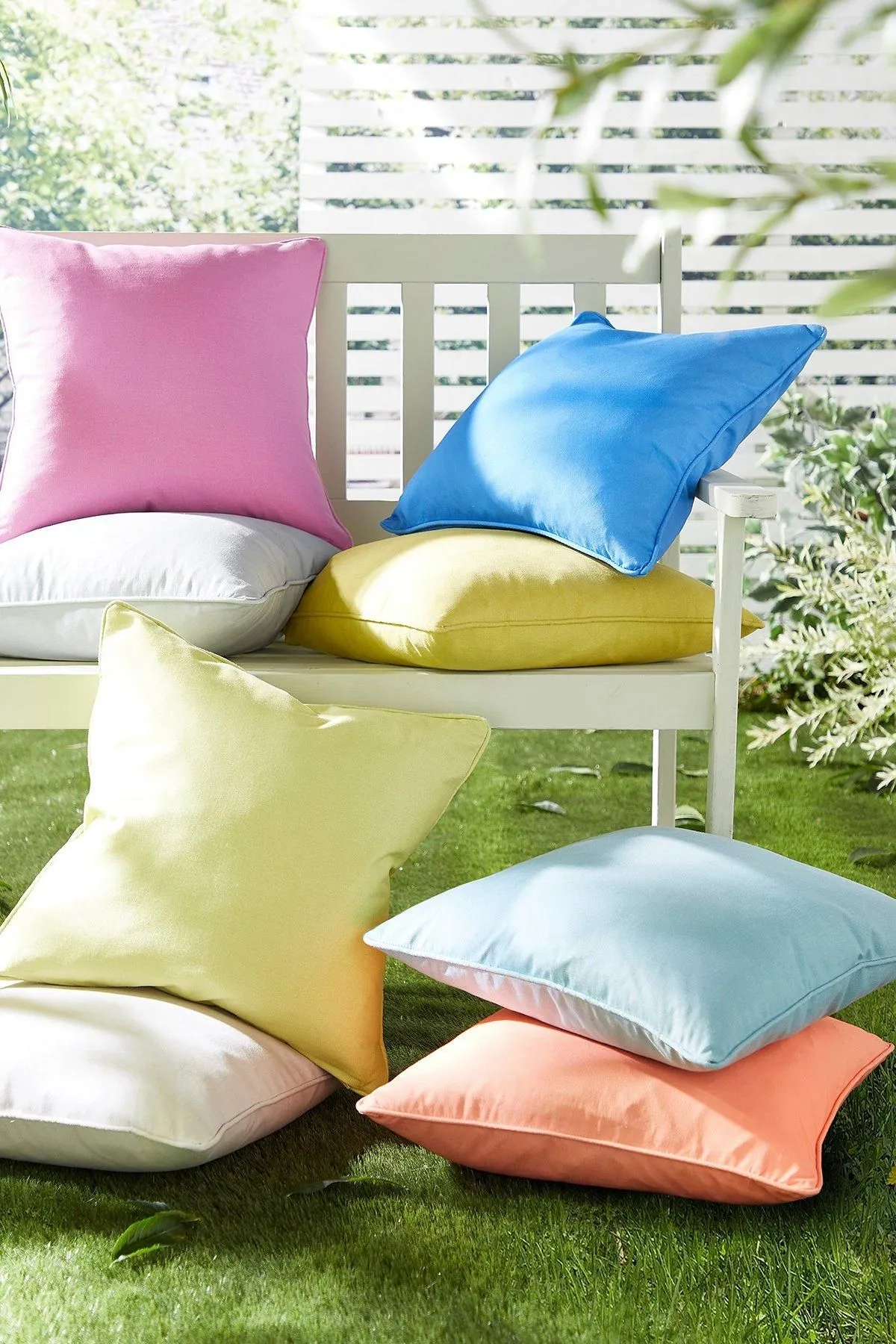 Fusion 'Plain Dye' Water & UV Resistant Filled Cushion in Silver 3