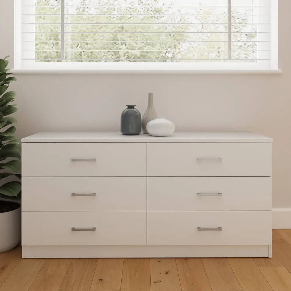 GFW Bailey 3+3 Drawer Chest in White