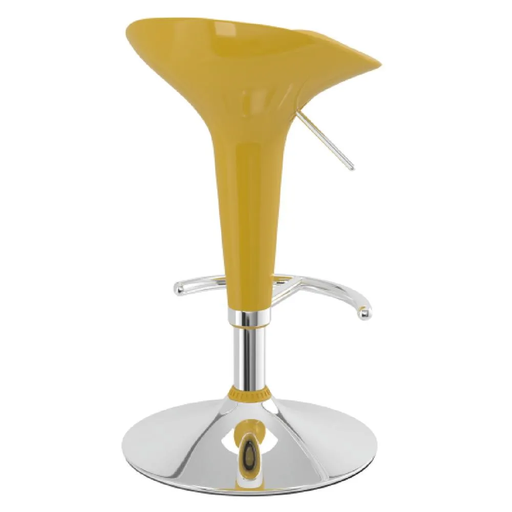 netfurniture Spakas Gloss Yellow Adjustable Kitchen Breakfast Bar Stool 4