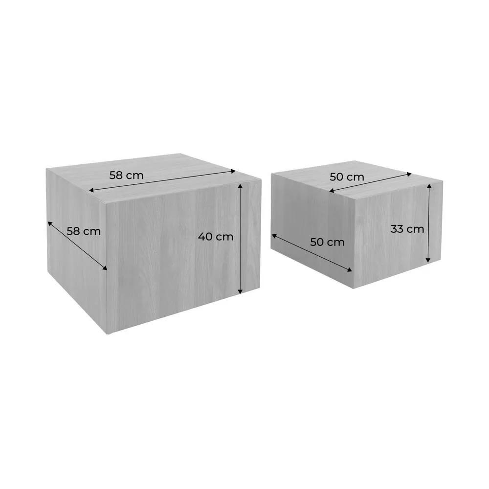 sweeek Set of 2 square wood effect nesting coffee tables in Dark Brown 5