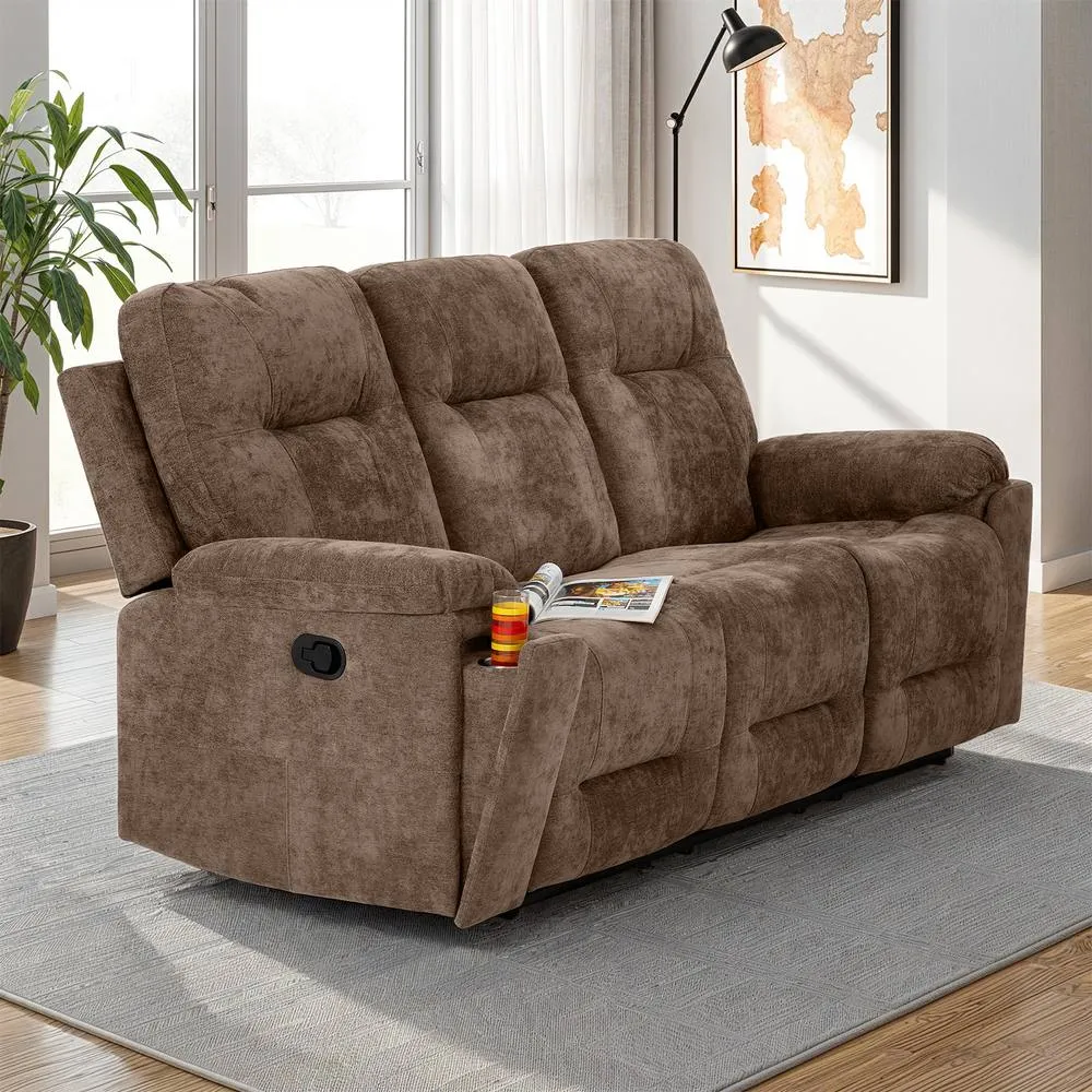 Seconique Guildford 3 Seater Recliner Sofa - Antelope Brown Fabric 2