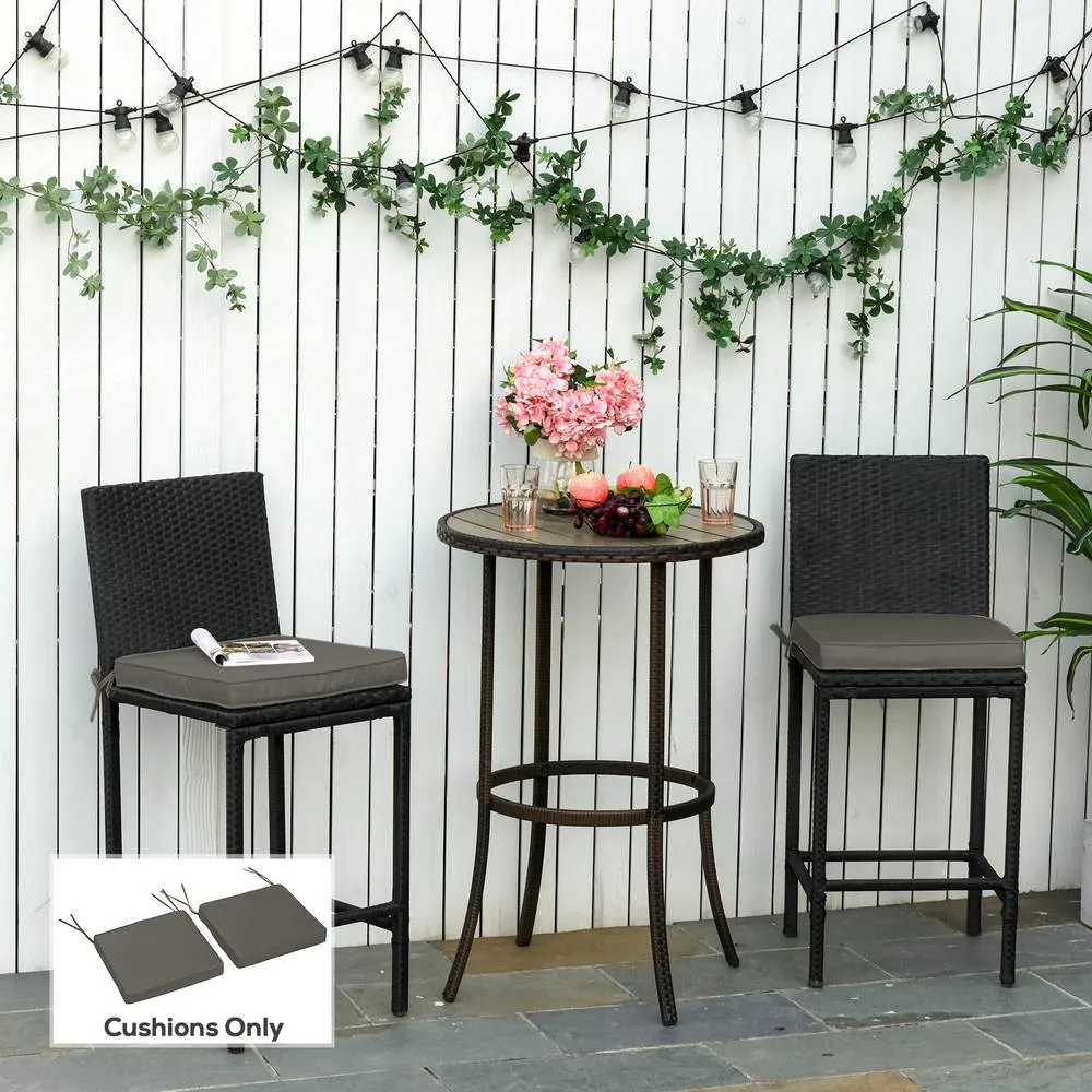 OUTSUNNY 45 x 45cm Replacement Garden Seat Cushion Pad with Ties in Dark Grey