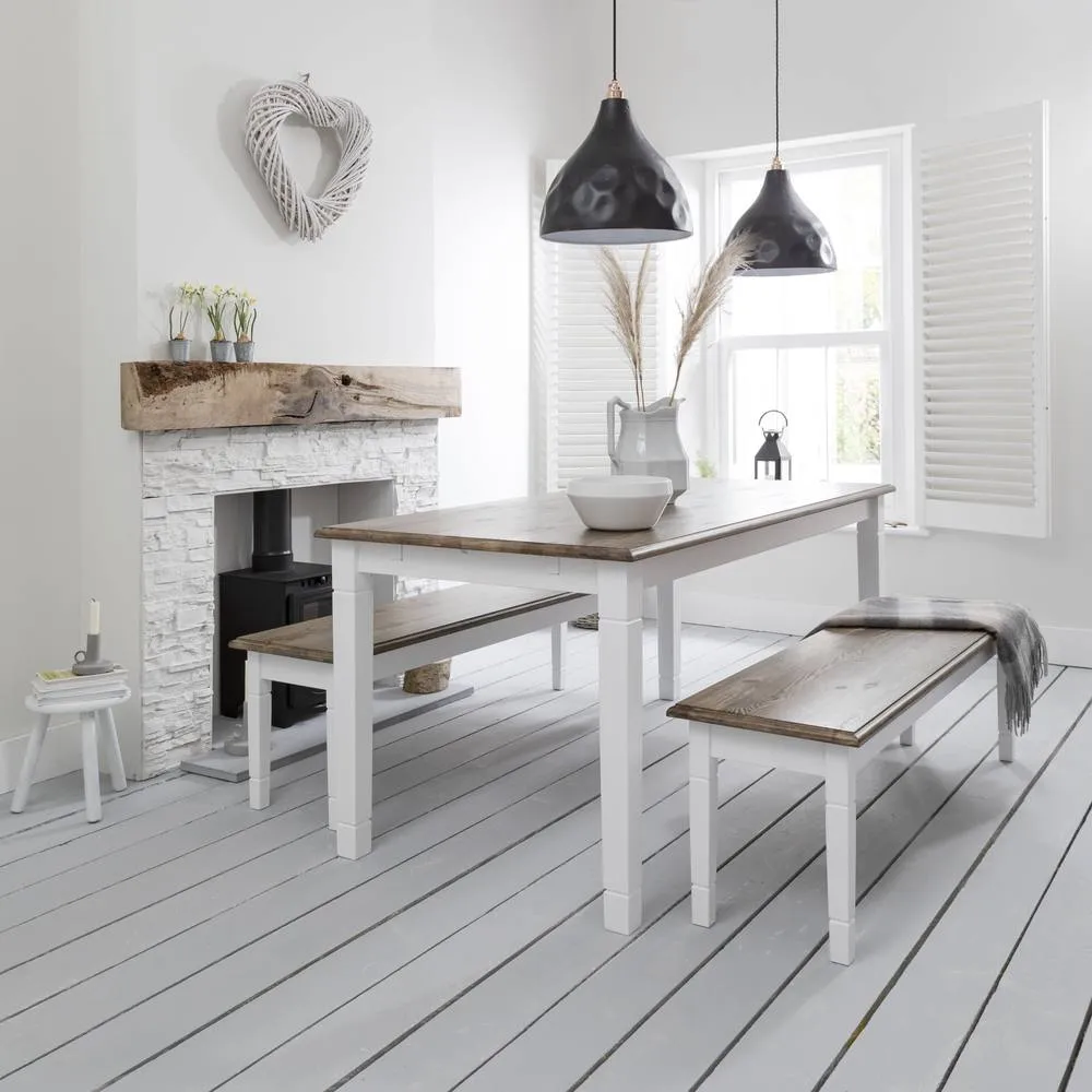 Nöa and Nani Canterbury Bench Medium in White & Dark Pine 5