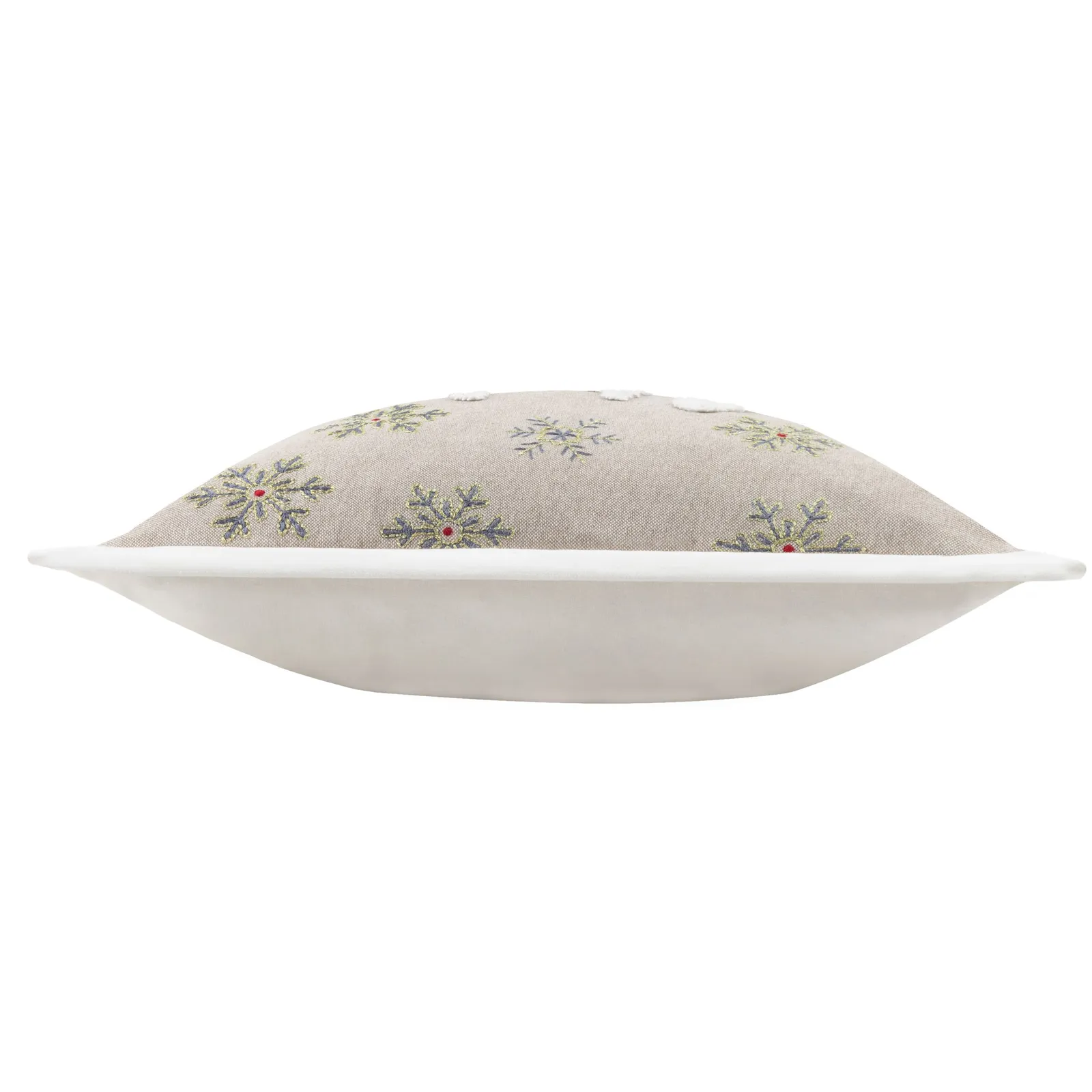 Paoletti Winter Let It Snow Embroidered Cushion in Green 4