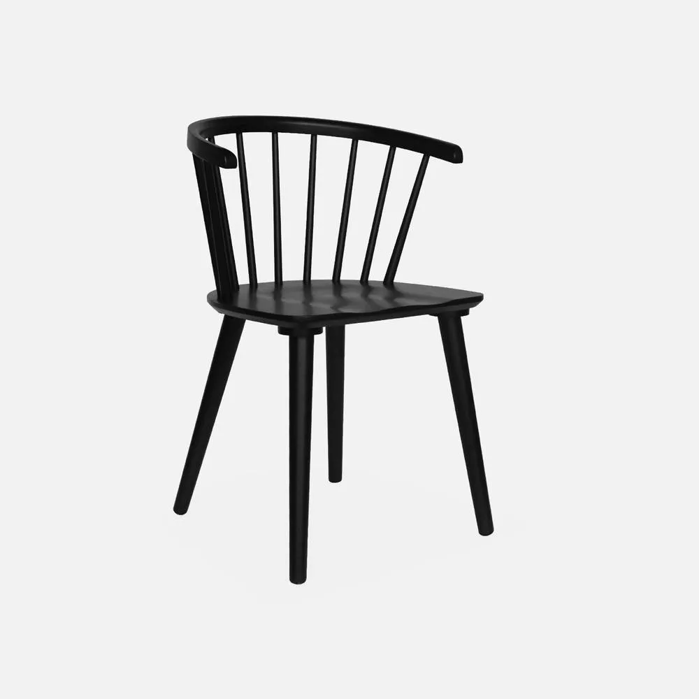 sweeek Pair of chairs in walnut wood & plywood in Black 2