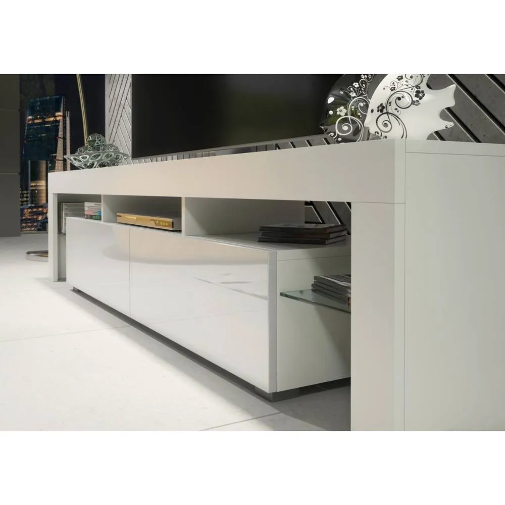 Creative Furniture Nova TV Unit 200cm - White with Gloss Doors 4