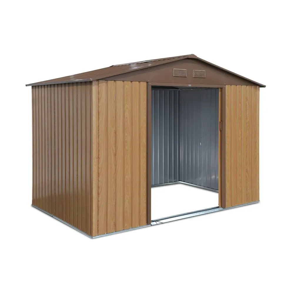 sweeek Metal garden shed 5.29m² with anchoring kit in Brown 4